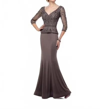 Ivonne D Trumpet Dress In Smoke