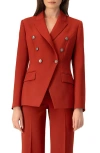 Ivonne Double-breasted Blazer In Orange