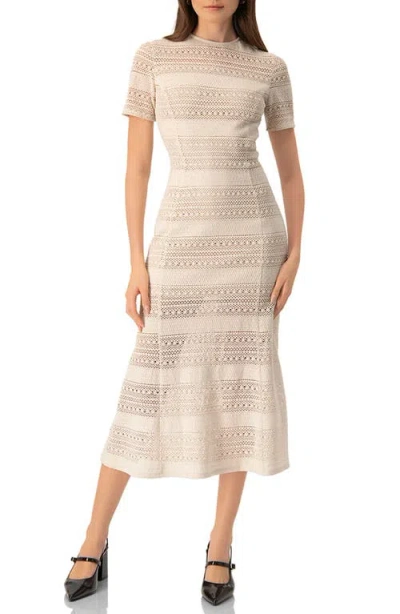 Ivonne Embroided Maxi Dress With Ruffles In Brown