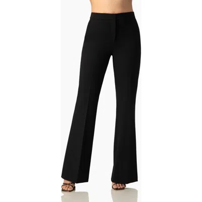 Ivonne Flare Leg, High-waist Light-stretch Twill Pants In Black