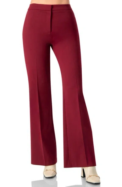 Ivonne Flared Solid Pants In Red