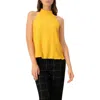 Ivonne Halter Neck Sleeveless Blouse In Yellow