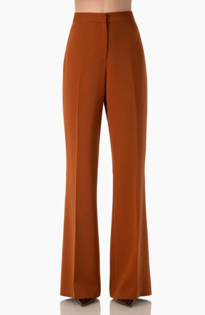 Ivonne High-rise Semi-flare Trousers In Chedron