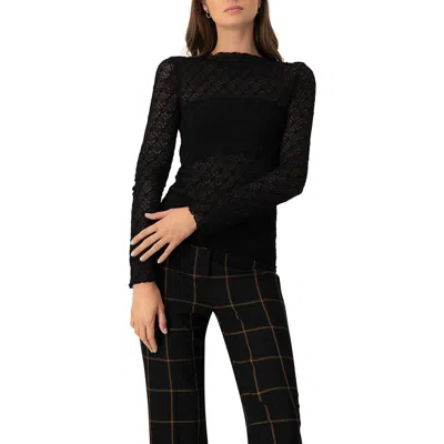 Ivonne Knitted Long Sleeve Blouse In Black
