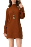 Ivonne Knitted Short Dress With Necklace In Brown
