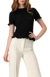 Ivonne Knitted Short Sleeve Blouse In Black