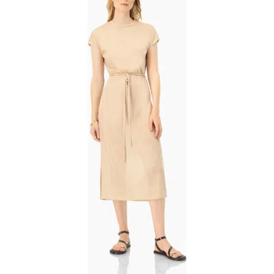 Ivonne Knitted Tunic With Side Slits In Neutral