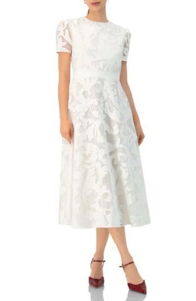 Ivonne Lace A-line Midi Dress In White