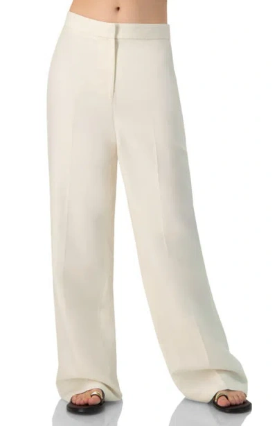 Ivonne Linen Straight-leg Pants In White