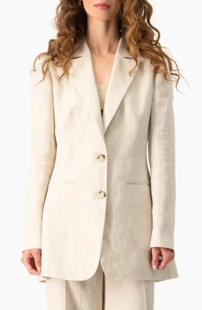 Ivonne Linen Tailored Two-button Blazer In Neutral