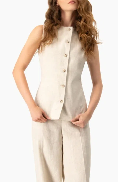 Ivonne Tailored Vest With Front Buttons In White