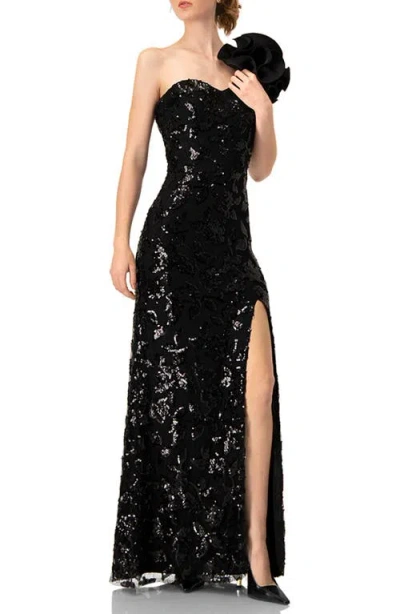 Ivonne Long Evening Dress With Bow In Multi