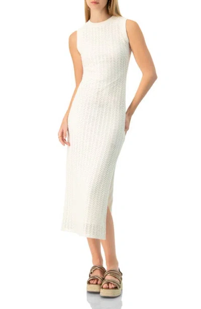 Ivonne Long Knitted Sleeveless Dress In White