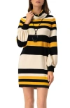 Ivonne Long Sleeve Color Block Shift Dress In Multi