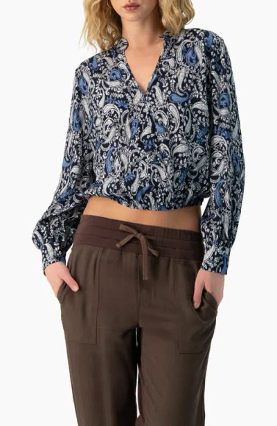 Ivonne Long Sleeve Paisley V-neck Blouse In Multi