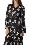 Ivonne Long Sleeve Printed Shirt Blouse In Black