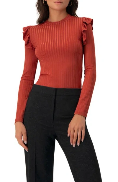 Ivonne Long Sleeve Ruffled Blouse In Multi