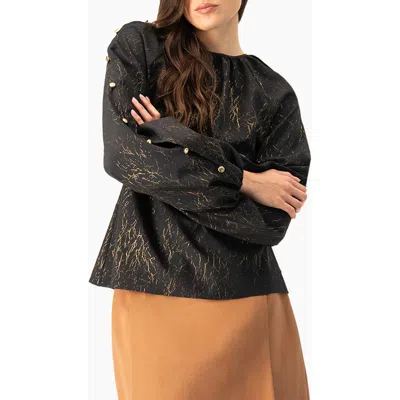 Ivonne Long Sleeve V-neck Blouse In Multi