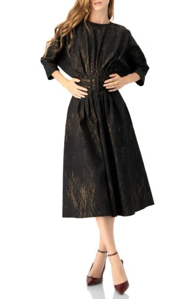 Ivonne Midi Dress With Belt In Black