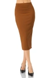Ivonne Midi Skirt With Back Slit In Brown