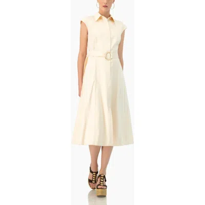 Ivonne Midi Wide Shirt Dress In Neutral