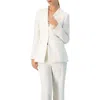 Ivonne No Lapel Single-button Blazer In White
