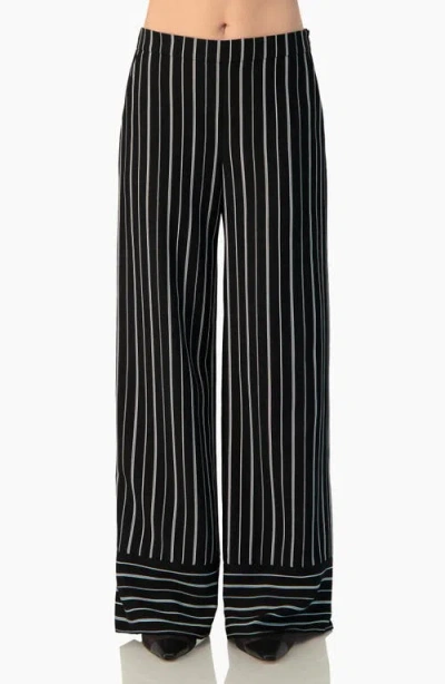 Ivonne Pinstripe High-waist Wide-leg Relaxed Trousers In Blue