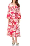 Ivonne Puff Sleeve Floral Maxi Dress In Multi