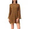 Ivonne Short Knit Dress With Headband In Brown