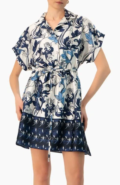 Ivonne Short Printed Dress With Dropped Sleeves In Multi