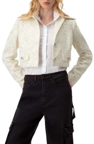 Ivonne Short Sequin Jacket In White