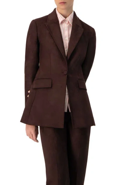 Ivonne Single-breasted Faux-suede Blazer In Brown