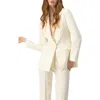 Ivonne Single-button Solid Blazer In White