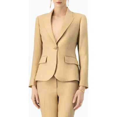 Ivonne Single-button Tailored Linen Blazer In Neutral