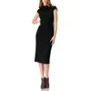 Ivonne Sleeveless Black Midi Dress In Black
