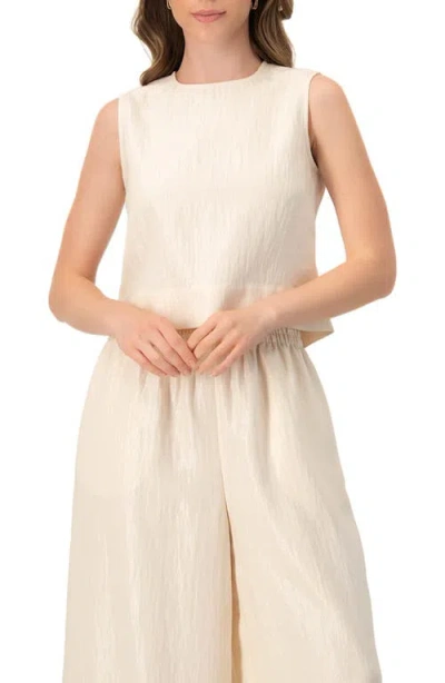 Ivonne Sleeveless Round Neck Top In Neutral