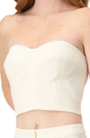 Ivonne Solid Natural Tube Crop Top In White
