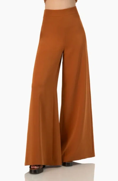 Ivonne Solid Ultra Wide-leg Pants In Brown
