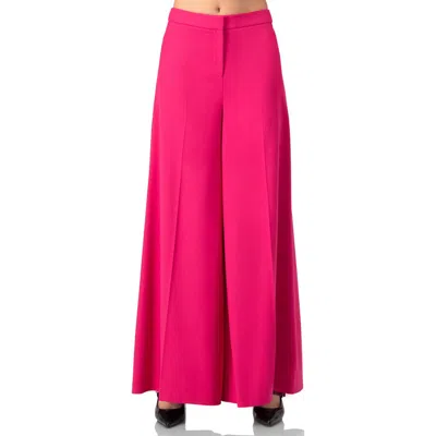 Ivonne Solid Wide-leg Trousers In Red