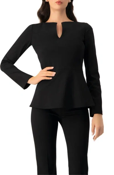 Ivonne Straight Blouse With Back Zipper In Black