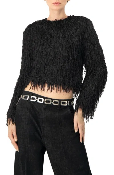 Ivonne Straight Fit Round Neck Blouse In Black