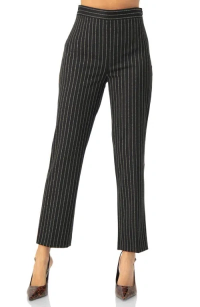 Ivonne Straight-leg Striped Trousers In Black