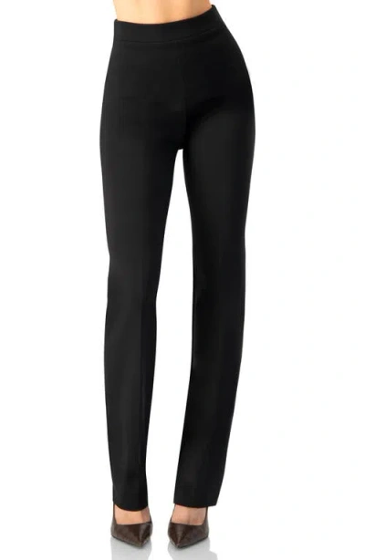 Ivonne Straight Plain Trousers In Black