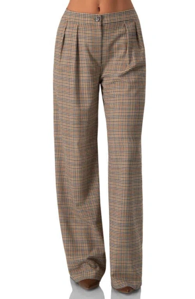 Ivonne Straight Pleated Patterned Trousers In Multi