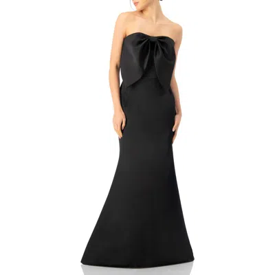 Ivonne Strapless Mermaid Gown With Bow In Black