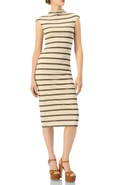 Ivonne Striped Jersey Midi Dress In Multi