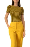 Ivonne Striped Straight Blouse In Yellow