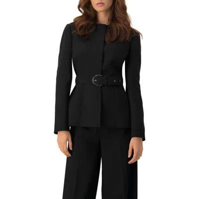 Ivonne Structured Belted Jacket In Black