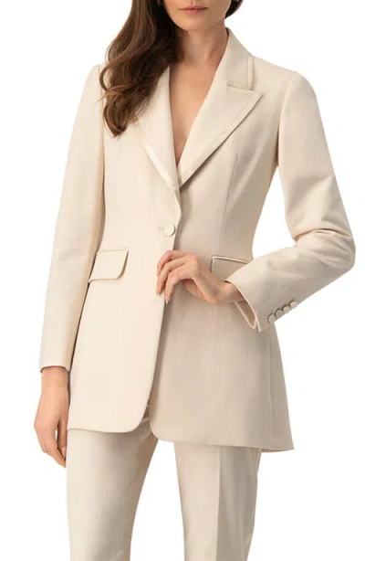 IVONNE IVONNE TAILORED BLAZER WITH SATIN LAPEL