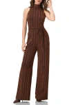 Ivonne Wide-leg Sleeveless Jumpsuit With Side Pockets In Brown